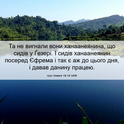 Picture 06 - Ісус Навин 16:10 UKR - Та не вигнали вони - Bible Verse Picture