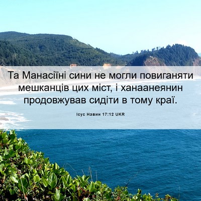Picture 06 - Ісус Навин 17:12 UKR - Та Манасіїні сини не могли - Bible Verse Picture