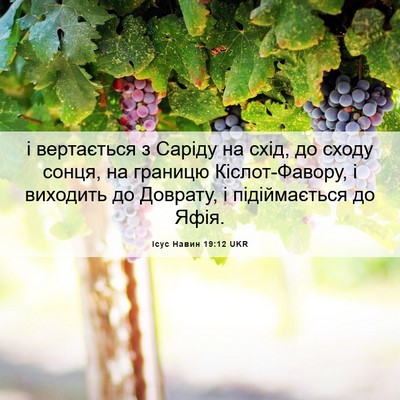 Picture 06 - Ісус Навин 19:12 UKR - і вертається з Саріду на - Bible Verse Picture