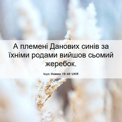 Picture 06 - Ісус Навин 19:40 UKR - А племені Данових синів за - Bible Verse Picture