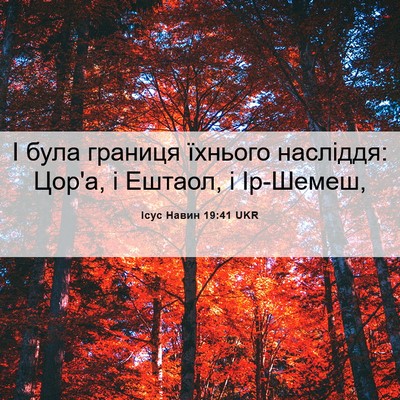 Picture 06 - Ісус Навин 19:41 UKR - І була границя їхнього - Bible Verse Picture