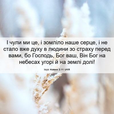 Picture 06 - Ісус Навин 2:11 UKR - І чули ми це, і зомліло наше - Bible Verse Picture
