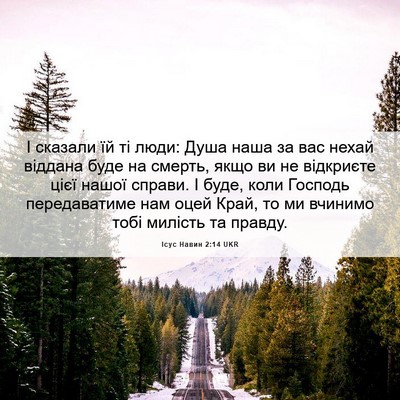 Picture 06 - Ісус Навин 2:14 UKR - І сказали їй ті люди: Душа - Bible Verse Picture