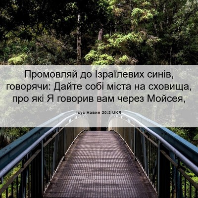 Picture 06 - Ісус Навин 20:2 UKR - Промовляй до Ізраїлевих - Bible Verse Picture