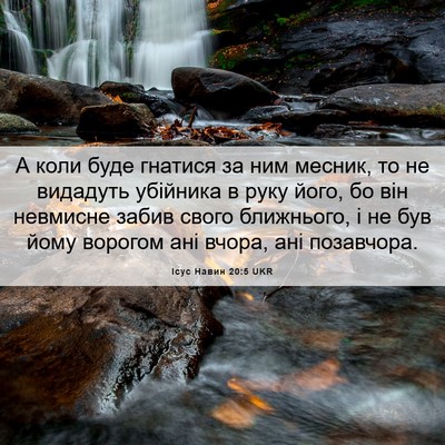 Picture 06 - Ісус Навин 20:5 UKR - А коли буде гнатися за ним - Bible Verse Picture