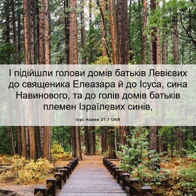Picture 06 - Ісус Навин 21:1 UKR - І підійшли голови домів - Bible Verse Picture
