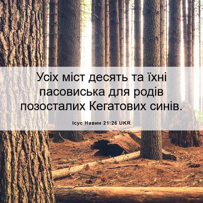 Picture 06 - Ісус Навин 21:26 UKR - Усіх міст десять та їхні - Bible Verse Picture