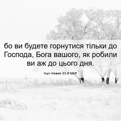 Picture 06 - Ісус Навин 23:8 UKR - бо ви будете горнутися - Bible Verse Picture