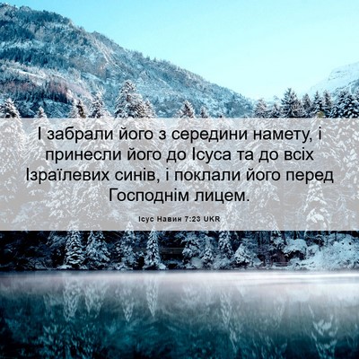 Picture 06 - Ісус Навин 7:23 UKR - І забрали його з середини - Bible Verse Picture