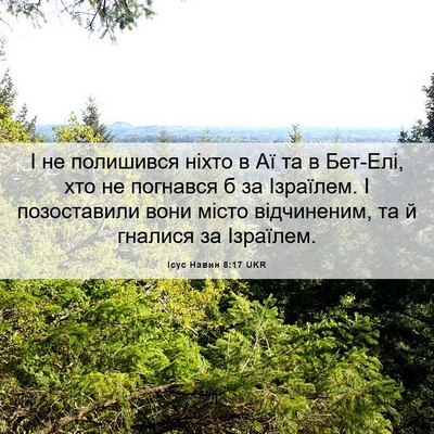 Picture 06 - Ісус Навин 8:17 UKR - І не полишився ніхто в Аї - Bible Verse Picture