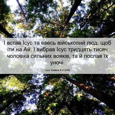 Picture 06 - Ісус Навин 8:3 UKR - І встав Ісус та ввесь - Bible Verse Picture