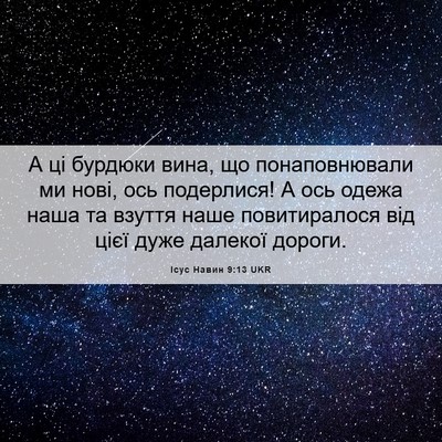 Picture 06 - Ісус Навин 9:13 UKR - А ці бурдюки вина, що - Bible Verse Picture