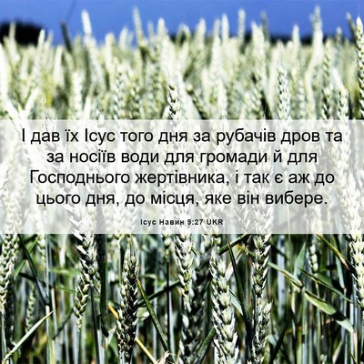 Picture 06 - Ісус Навин 9:27 UKR - І дав їх Ісус того дня за - Bible Verse Picture