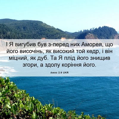 Picture 06 - Амос 2:9 UKR - І Я вигубив був з-перед них - Bible Verse Picture