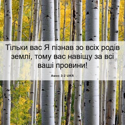 Picture 06 - Амос 3:2 UKR - Тільки вас Я пізнав зо всіх - Bible Verse Picture