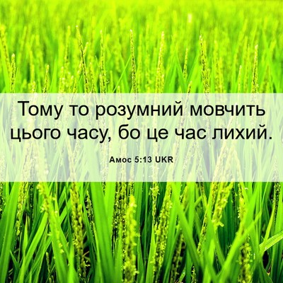 Picture 06 - Амос 5:13 UKR - Тому то розумний мовчить - Bible Verse Picture