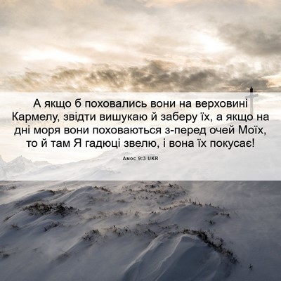 Picture 06 - Амос 9:3 UKR - А якщо б поховались вони на - Bible Verse Picture