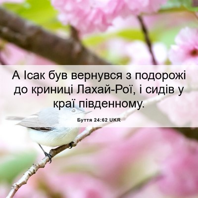Picture 06 - Буття 24:62 UKR - А Ісак був вернувся з - Bible Verse Picture