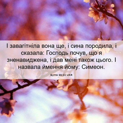 Picture 06 - Буття 29:33 UKR - І завагітніла вона ще, і - Bible Verse Picture