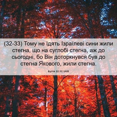 Picture 06 - Буття 32:32 UKR - (32-33) Тому не їдять - Bible Verse Picture