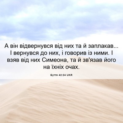 Picture 06 - Буття 42:24 UKR - А він відвернувся від них - Bible Verse Picture