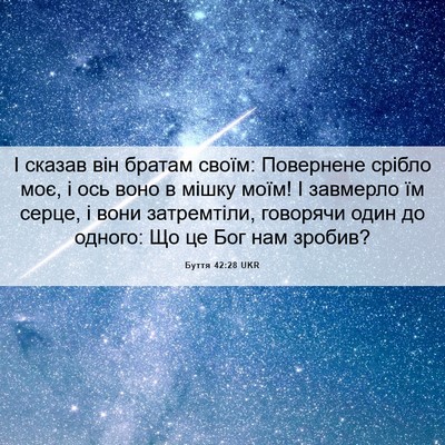 Picture 06 - Буття 42:28 UKR - І сказав він братам своїм: - Bible Verse Picture