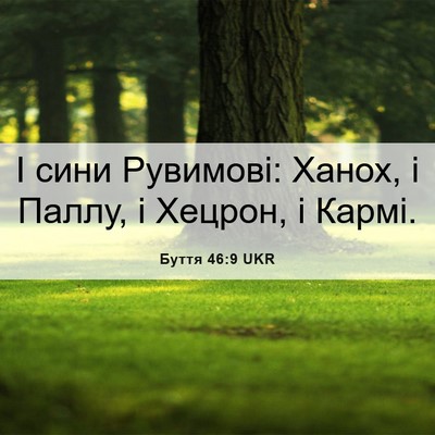 Picture 06 - Буття 46:9 UKR - І сини Рувимові: Ханох, і - Bible Verse Picture