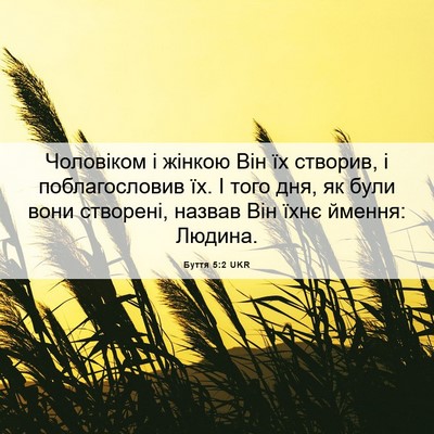 Picture 06 - Буття 5:2 UKR - Чоловіком і жінкою Він їх - Bible Verse Picture