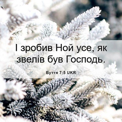 Picture 06 - Буття 7:5 UKR - І зробив Ной усе, як звелів - Bible Verse Picture