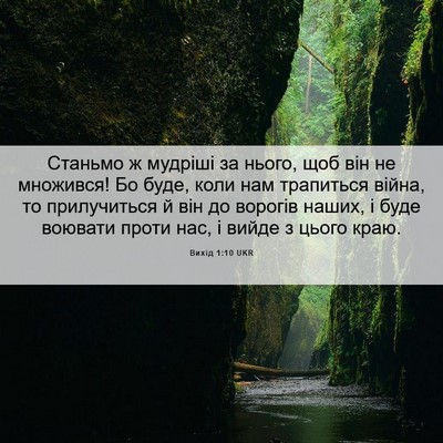 Picture 06 - Вихід 1:10 UKR - Станьмо ж мудріші за нього, - Bible Verse Picture
