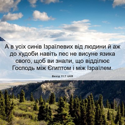 Picture 06 - Вихід 11:7 UKR - А в усіх синів Ізраїлевих - Bible Verse Picture