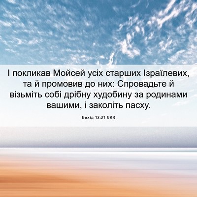 Picture 06 - Вихід 12:21 UKR - І покликав Мойсей усіх - Bible Verse Picture