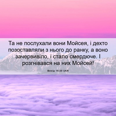 Picture 06 - Вихід 16:20 UKR - Та не послухали вони - Bible Verse Picture