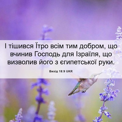 Picture 06 - Вихід 18:9 UKR - І тішився Їтро всім тим - Bible Verse Picture