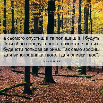 Picture 06 - Вихід 23:11 UKR - а сьомого опустиш її та - Bible Verse Picture