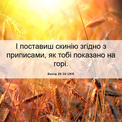 Picture 06 - Вихід 26:30 UKR - І поставиш скинію згідно з - Bible Verse Picture
