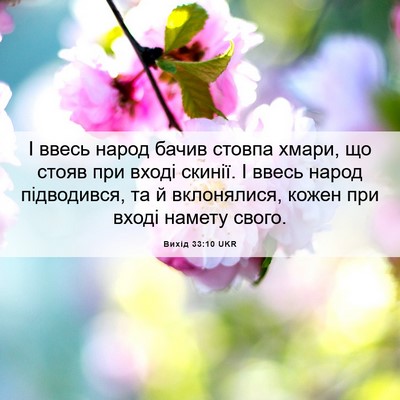 Picture 06 - Вихід 33:10 UKR - І ввесь народ бачив стовпа - Bible Verse Picture
