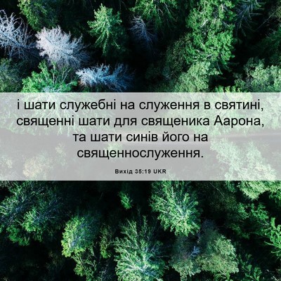 Picture 06 - Вихід 35:19 UKR - і шати служебні на - Bible Verse Picture