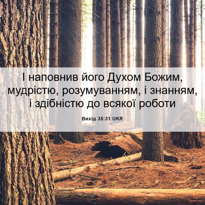Picture 06 - Вихід 35:31 UKR - І наповнив його Духом - Bible Verse Picture