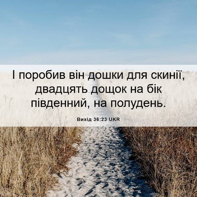Picture 06 - Вихід 36:23 UKR - І поробив він дошки для - Bible Verse Picture