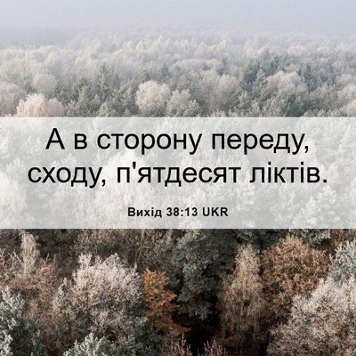 Picture 06 - Вихід 38:13 UKR - А в сторону переду, сходу, - Bible Verse Picture