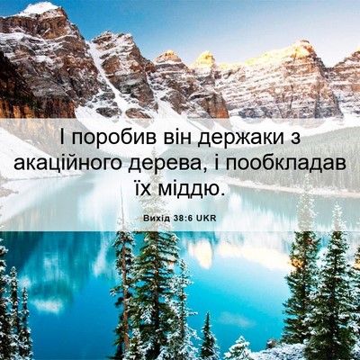 Picture 06 - Вихід 38:6 UKR - І поробив він держаки з - Bible Verse Picture