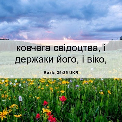 Picture 06 - Вихід 39:35 UKR - ковчега свідоцтва, і - Bible Verse Picture
