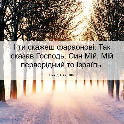 Picture 06 - Вихід 4:22 UKR - І ти скажеш фараонові: Так - Bible Verse Picture
