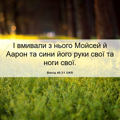 Picture 06 - Вихід 40:31 UKR - І вмивали з нього Мойсей й - Bible Verse Picture