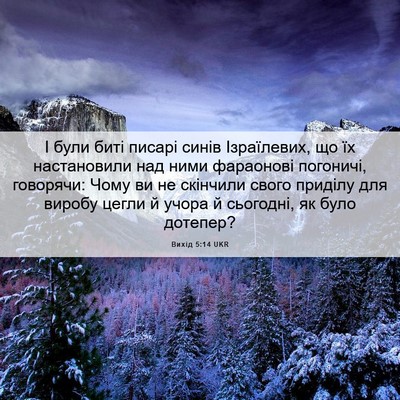 Picture 06 - Вихід 5:14 UKR - І були биті писарі синів - Bible Verse Picture