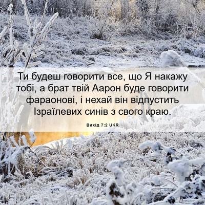 Picture 06 - Вихід 7:2 UKR - Ти будеш говорити все, що Я - Bible Verse Picture