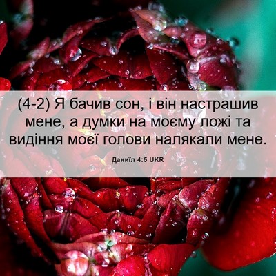 Picture 06 - Даниїл 4:5 UKR - (4-2) Я бачив сон, і він - Bible Verse Picture