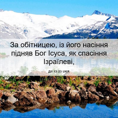 Picture 06 - Дії 13:23 UKR - За обітницею, із його - Bible Verse Picture