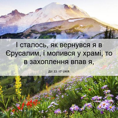 Picture 06 - Дії 22:17 UKR - І сталось, як вернувся я в - Bible Verse Picture